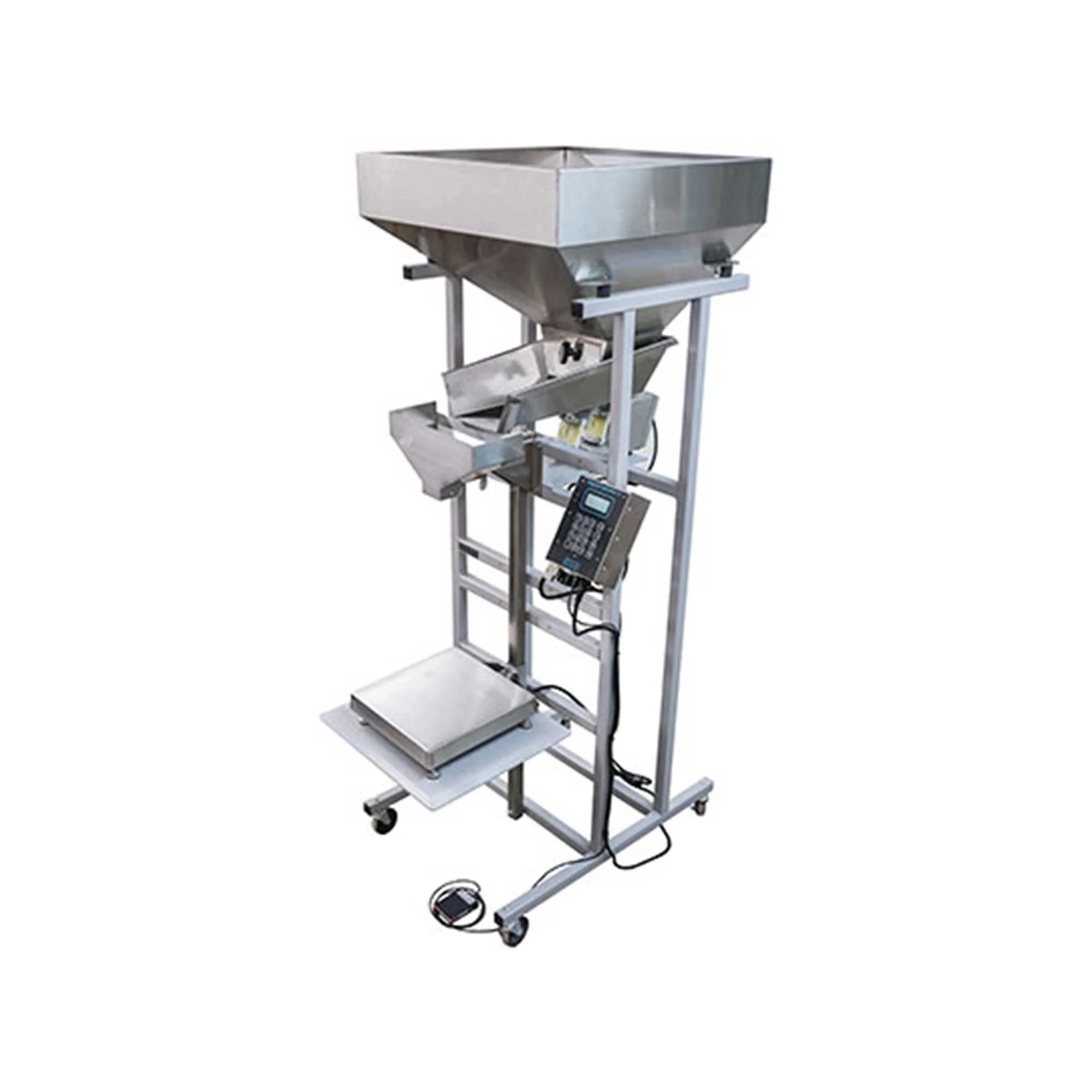 Standard bulk vibratory weigh filler filling bags and containers up to 50 lbs