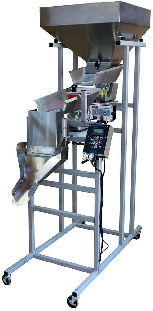 Cascading scale system for filling chips, crackers, and irregularly shaped products